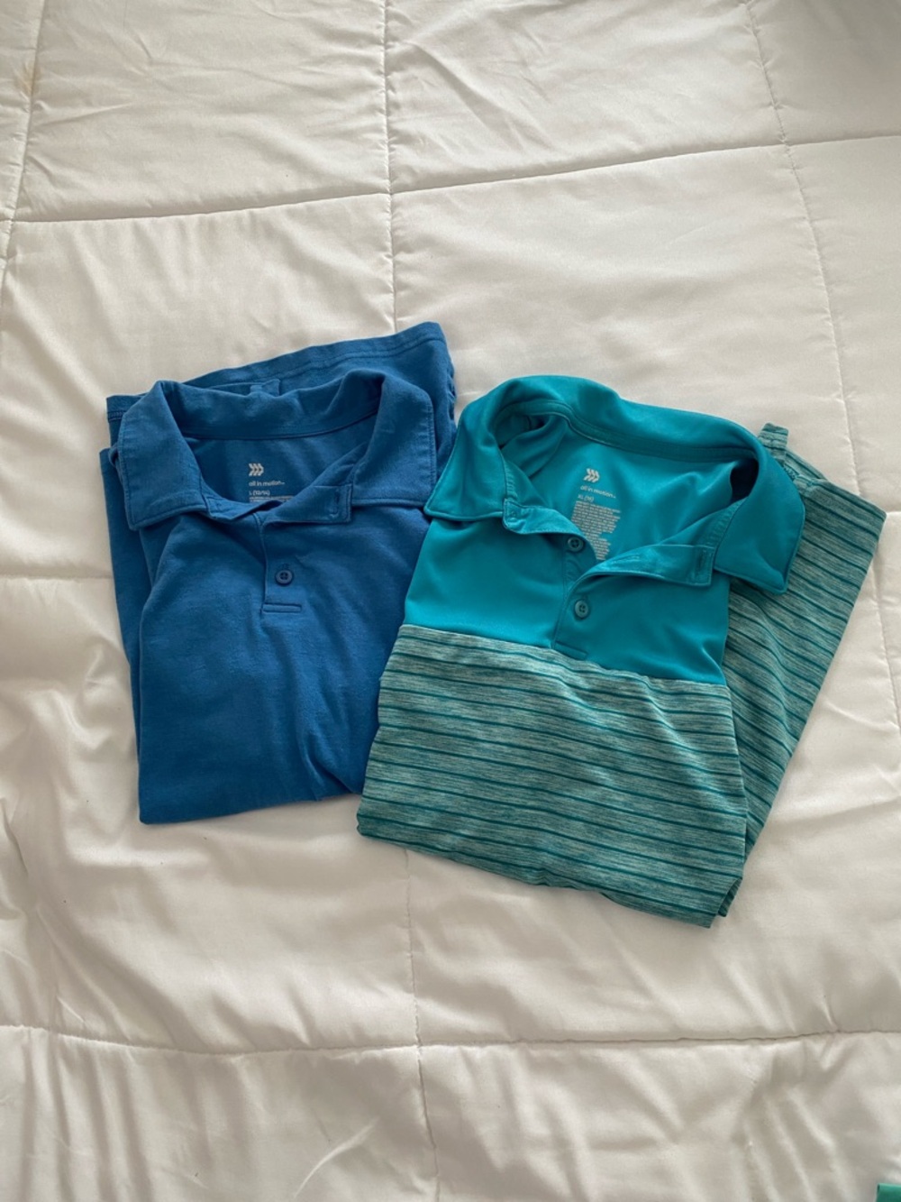 Boys Teal & Blue Polo Shirts by all in motion Pack of 2
